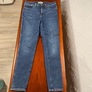 Madewell 10” high rise skinny jeans, size 28